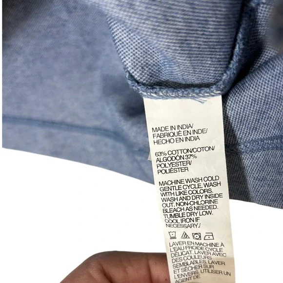 Van Heusen Mens XL Regular Fit Blue Heather Polo Shirt Short Sleeve 5077688401 - Picture 5 of 7